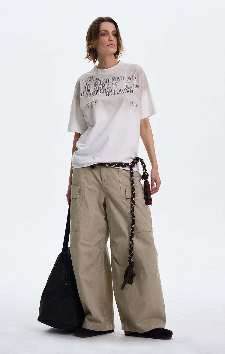 MADWITCH LETTER PRINT SHORT SLEEVE #MD3635