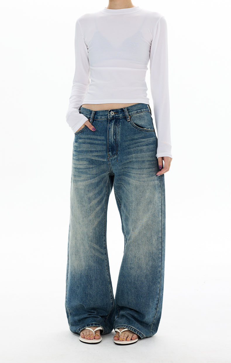 MADWITCH VINTAGE WASHED WIDE LEG JEANS #CK5550