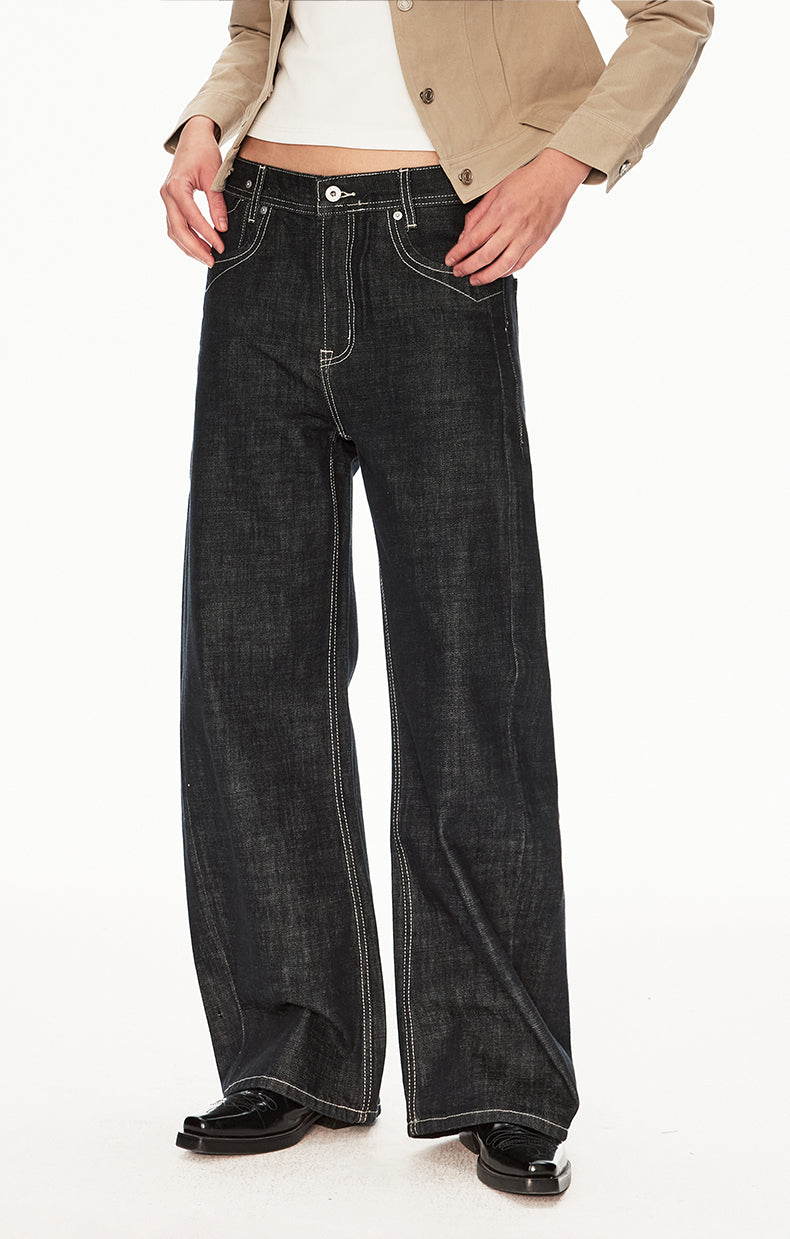 MADWIT VINTAGE RAW WIDE JEANS #GPC9782