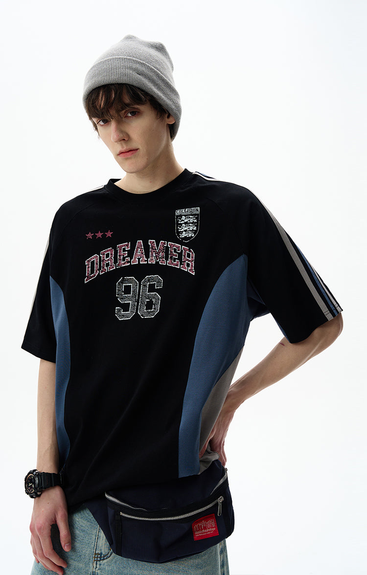 MADWITCH VINTAGE LETTER PRINT TEE #990559