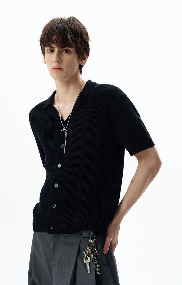 MADWITCH OLD MONEY CABLE KNIT SHIRT #68827