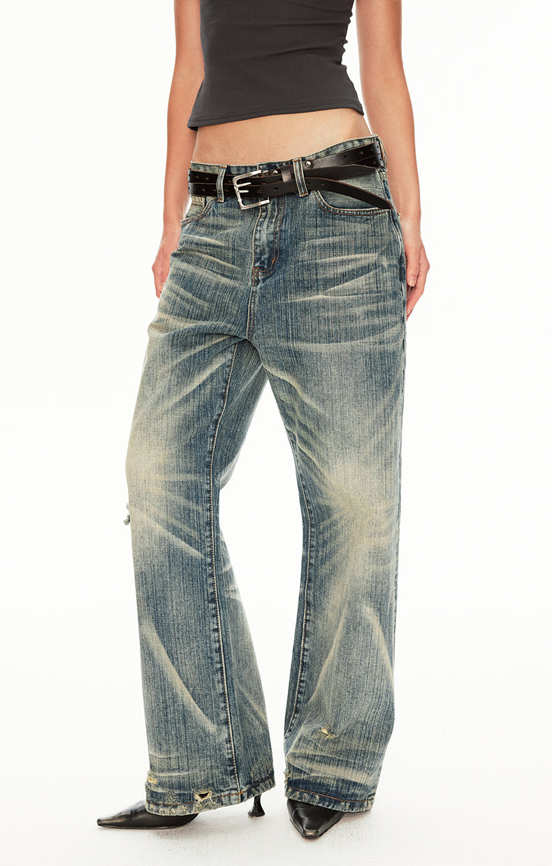MADWIT RIPPED HIGH STREET JEANS #GD007