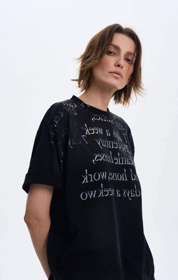 MADWITCH GRADIENT LETTER PRINT T-SHIRT #MD4150
