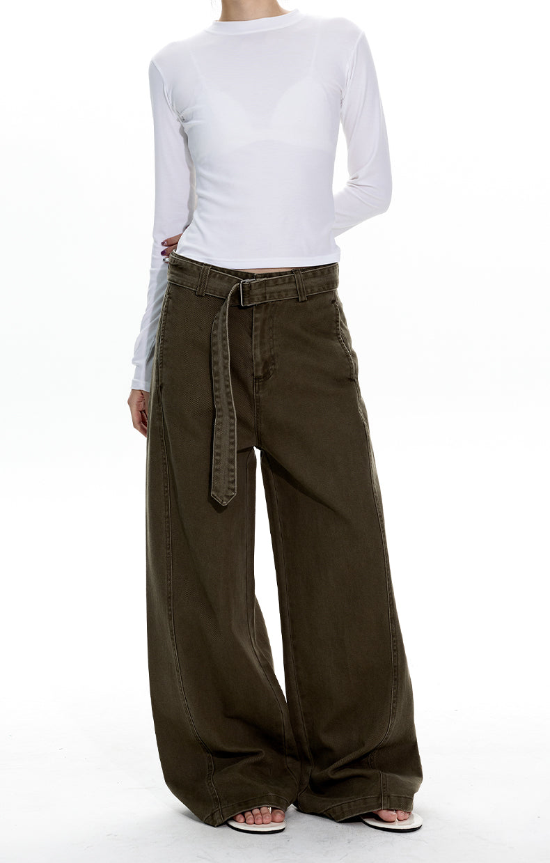 MADWITCH BELT DETAIL WIDE LEG JEANS #CK6919