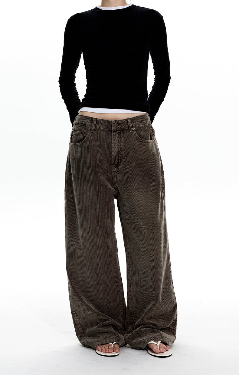 MADWITCH WASHED CORDUROY STRAIGHT JEANS #GPC3571