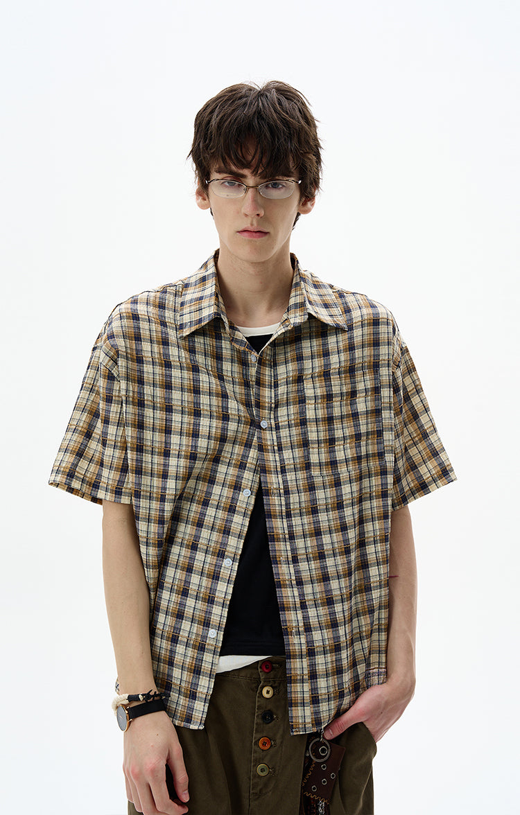 MADWITCH CONTRAST CHECKERED SHIRT #CR251