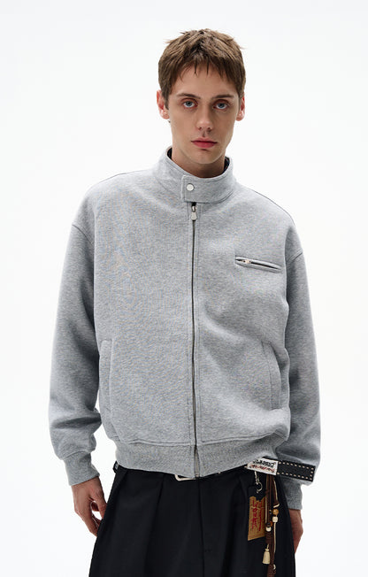 MADWITCH UNISEX MINIMALIST STAND COLLAR JACKET #AB1080