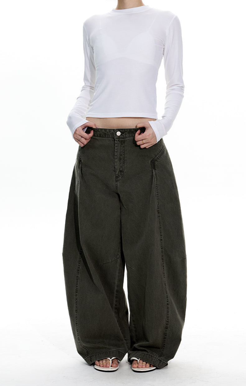 MADWITCH DECONSTRUCTED WASHED WIDE PANTS #A620