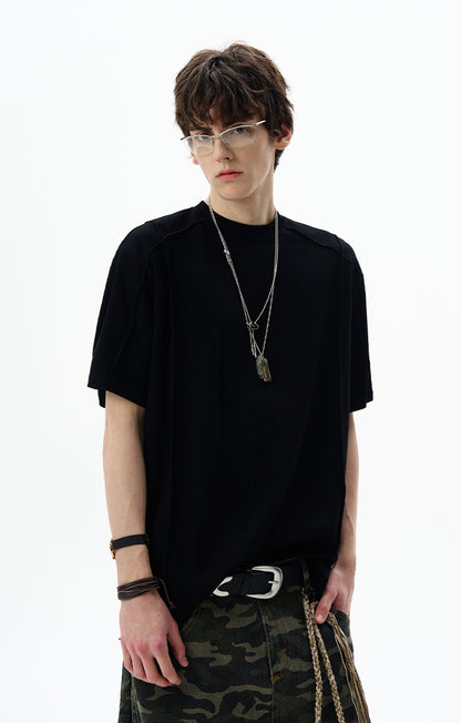 MADWITCH PANELED CREW NECK TEE #UTU009