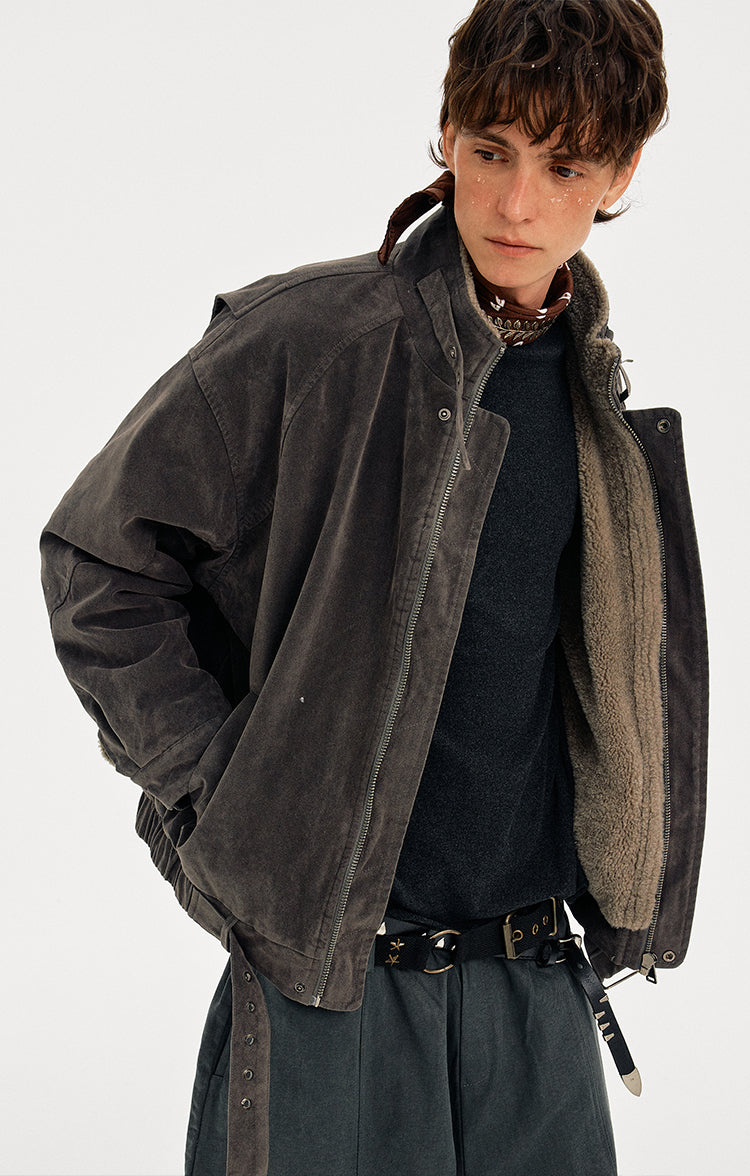 MADWITCH SUEDE QUILTED RECONSTRUCTION JACKET #AW25511