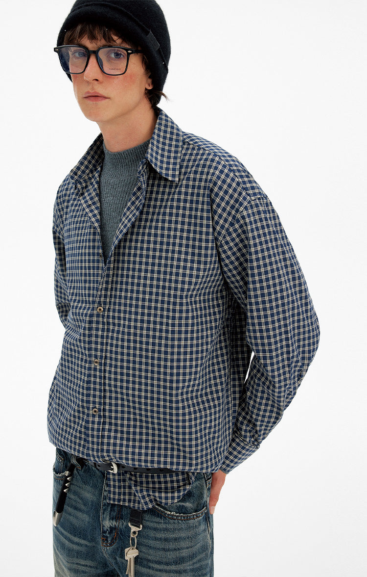 MADWITCH RETRO COLORBLOCK PLAID SHIRT #CW1155