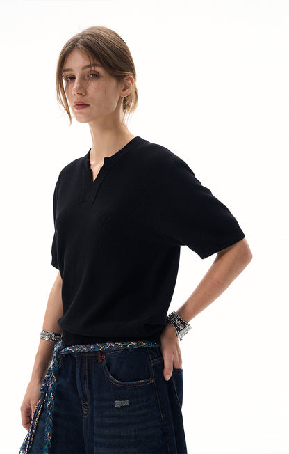 MADWITCH CLEAN FIT KNIT T-SHIRT #M6113