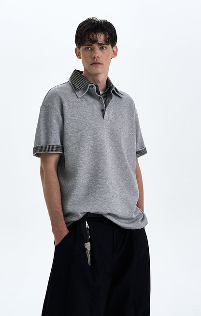 MADWITCH PLAID TURN-DOWN COLLAR SHORT SLEEVE SHIRT #C1768C25
