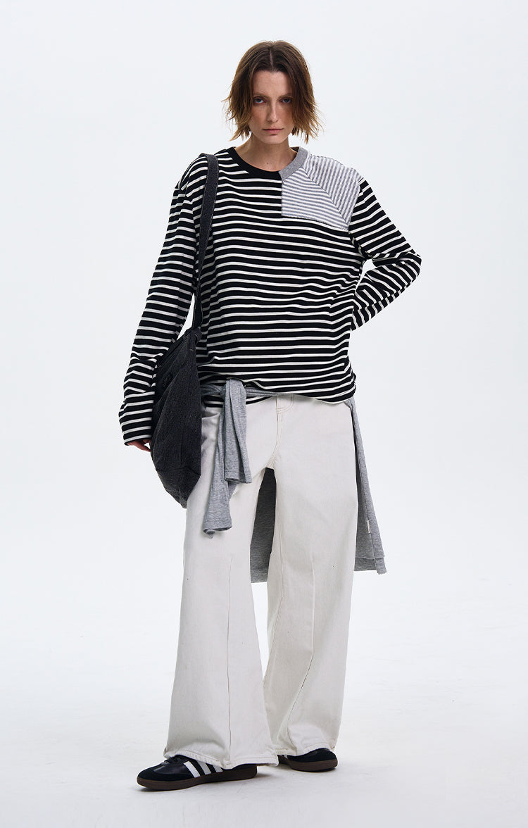 MADWITCH STRIPED CONTRAST LONG SLEEVE #SD12