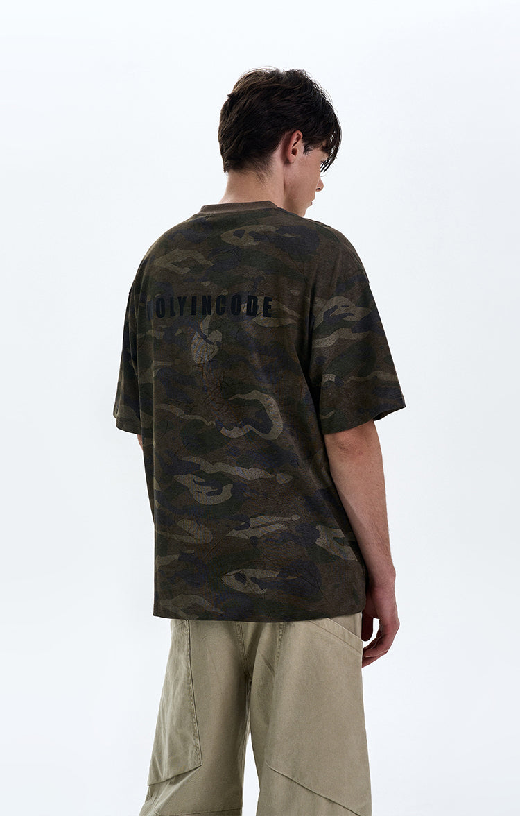 MADWITCH RETRO CAMOUFLAGE T-SHIRT #6932
