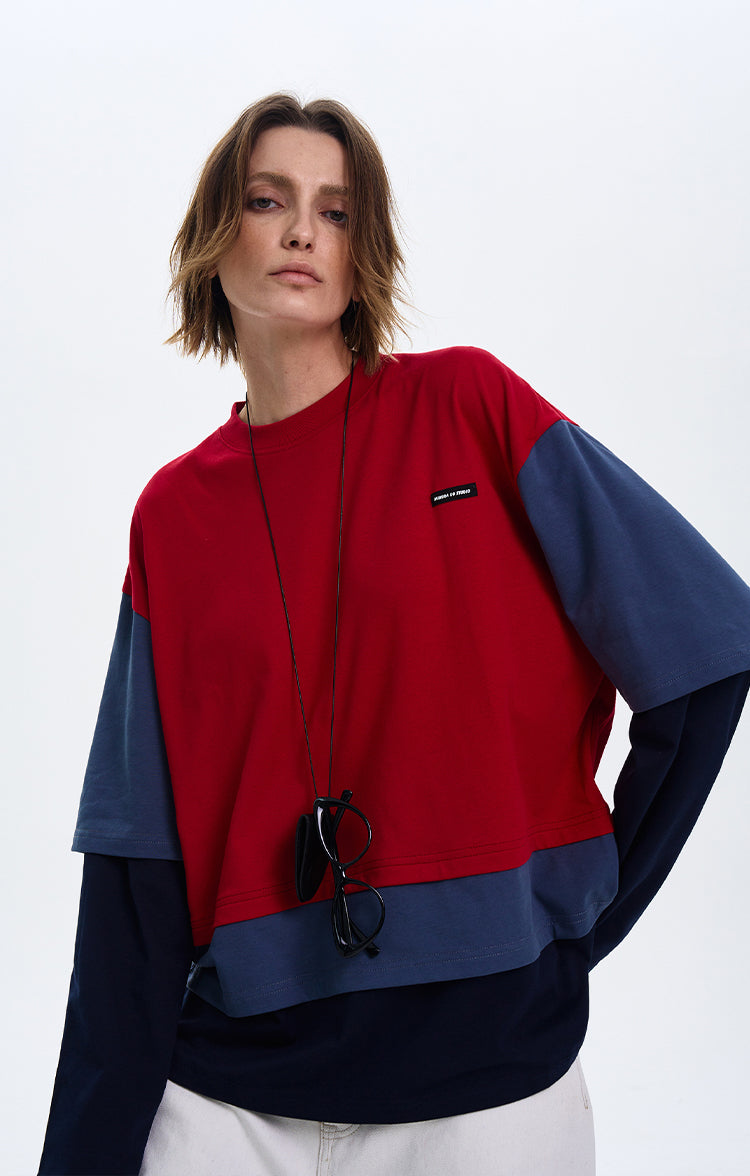 MADWITCH LAYERED FAUX TWO-PIECE HOODIE #6915