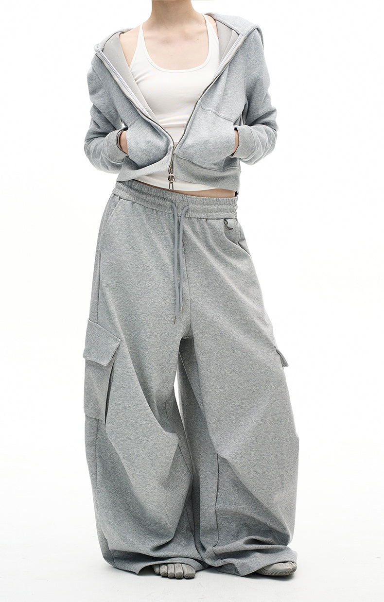 MADWITCH MULTI-POCKET WIDE SWEATPANTS #C930