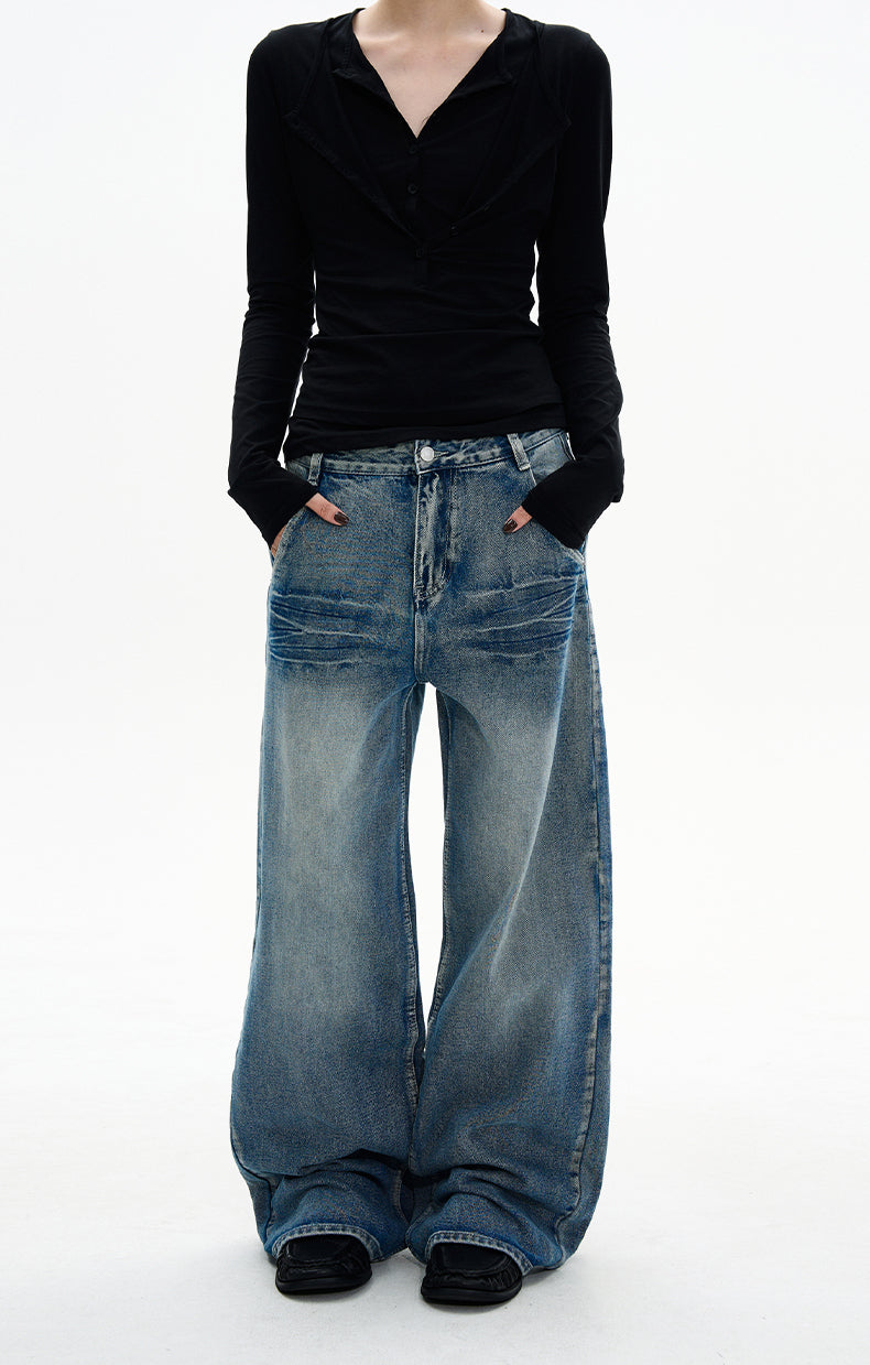 MADWITCH CRACK STRAIGHT DENIM #G6426