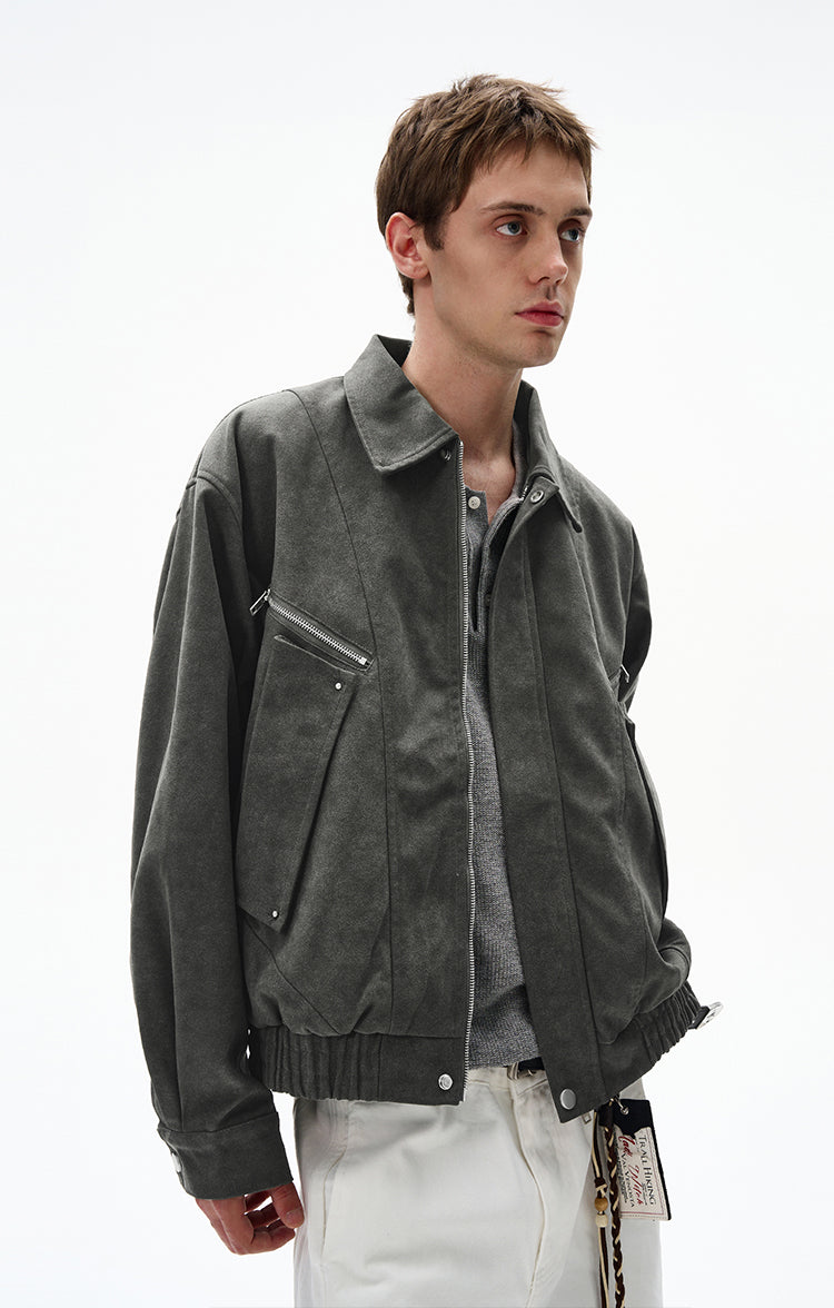 MADWITCH UNISEX SUEDE UTILITY JACKET #L963