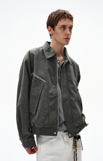 MADWITCH UNISEX SUEDE UTILITY JACKET #L963