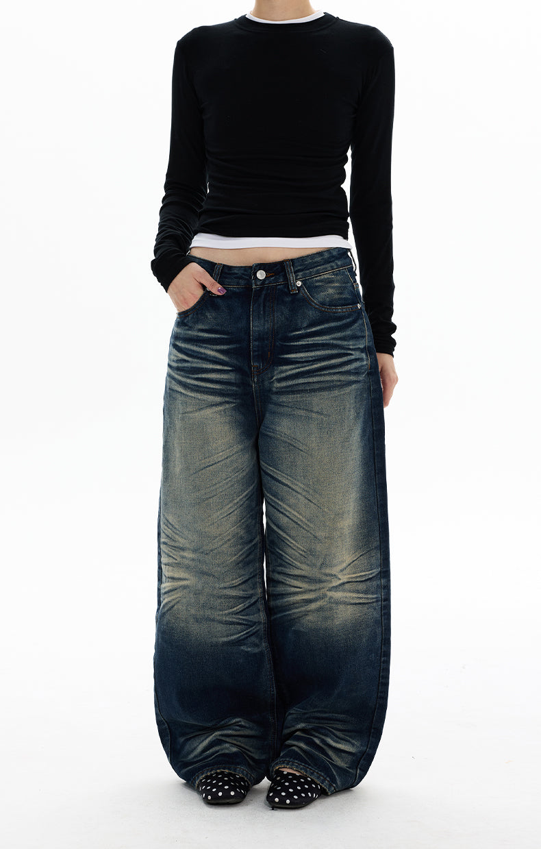 MADWITCH HEAVY WASH WIDE LEG JEANS #DR9692