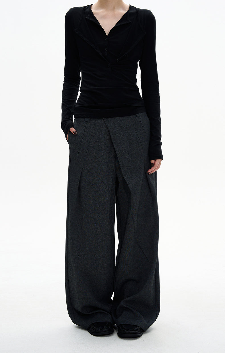 MADWITCH DIAGONAL FOLD PANTS #GPC6900