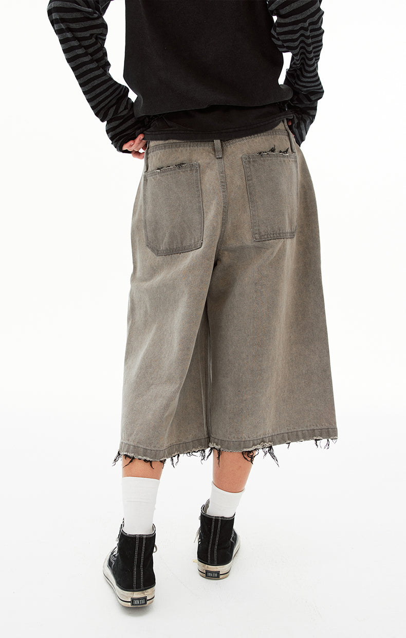 MADWIT FRAYED WASHED JEANS #K731