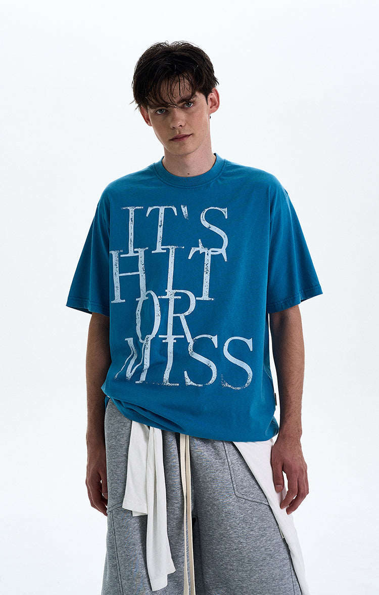 MADWITCH ROUND NECK LETTER PRINT T-SHIRT #27297