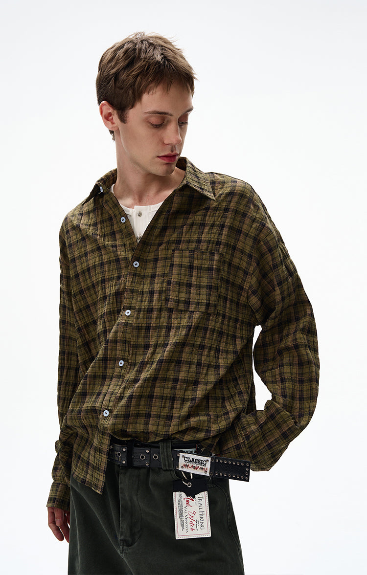 MADWITCH UNISEX AUTUMN PLAID SHIRT #CR6252