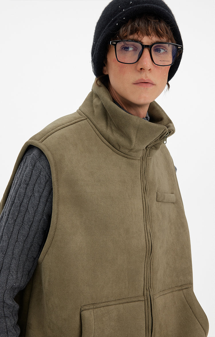 MADWITCH RETRO SUEDE FLEECE VEST #N1720