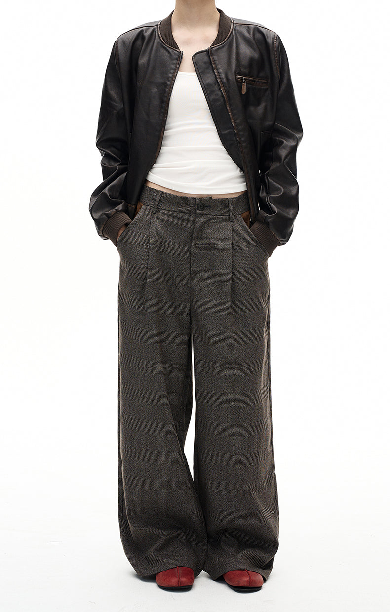 MADWITCH PREPPY PLAID WIDE TROUSERS #25036