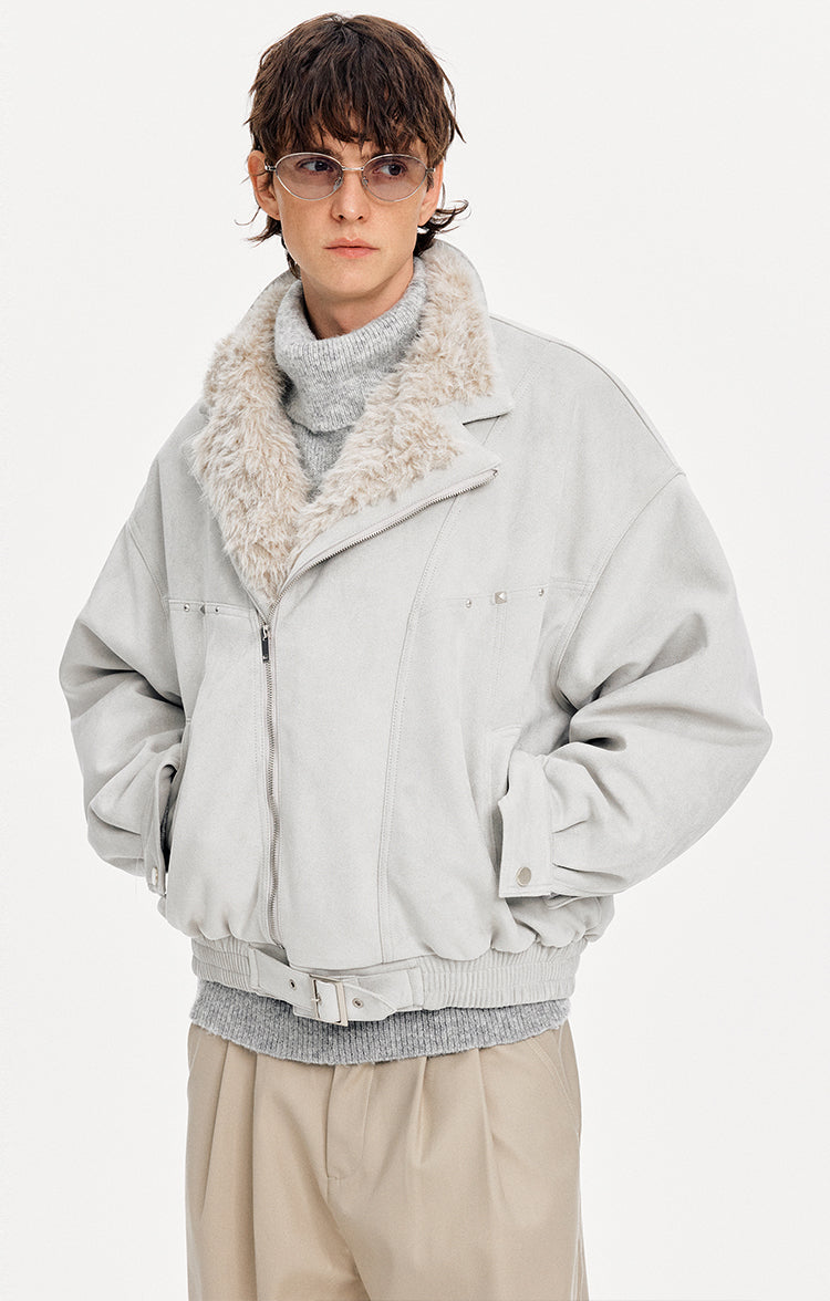 MADWITCH SUEDE DECONSTRUCTED FUR COAT #991081