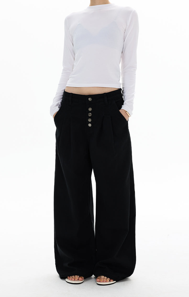 MADWITCH DOUBLE PLEAT BUTTON TROUSERS #G6935