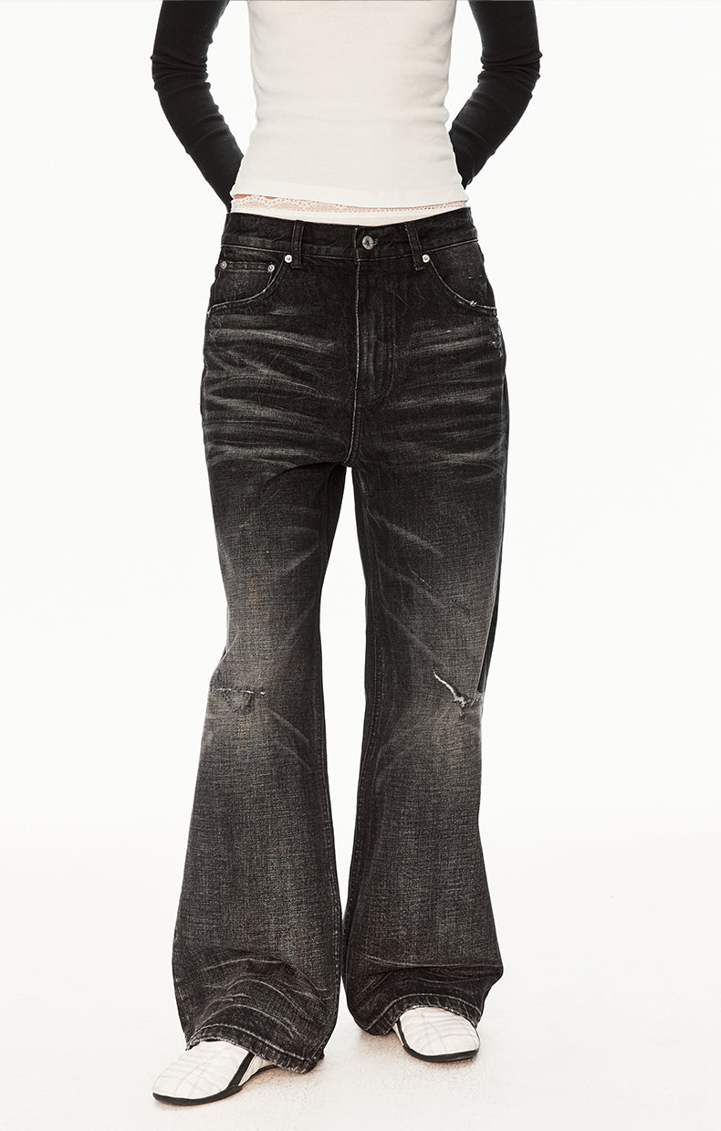 MADWIT RIPPED WIDE JEANS #GPC9792