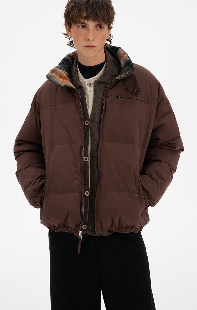 MADWITCH REVERSIBLE PLAID PUFFER JACKET #254YR10160