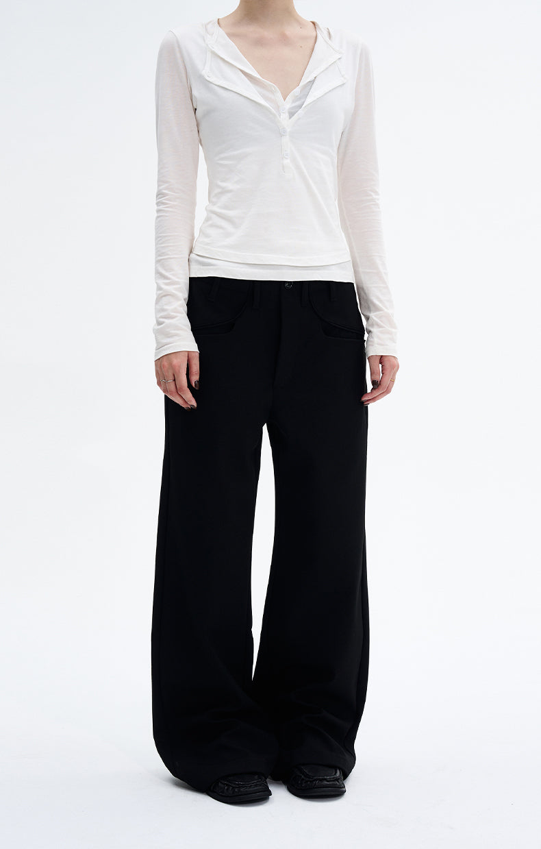 MADWITCH DRAPE STRAIGHT TROUSERS #GPC6895