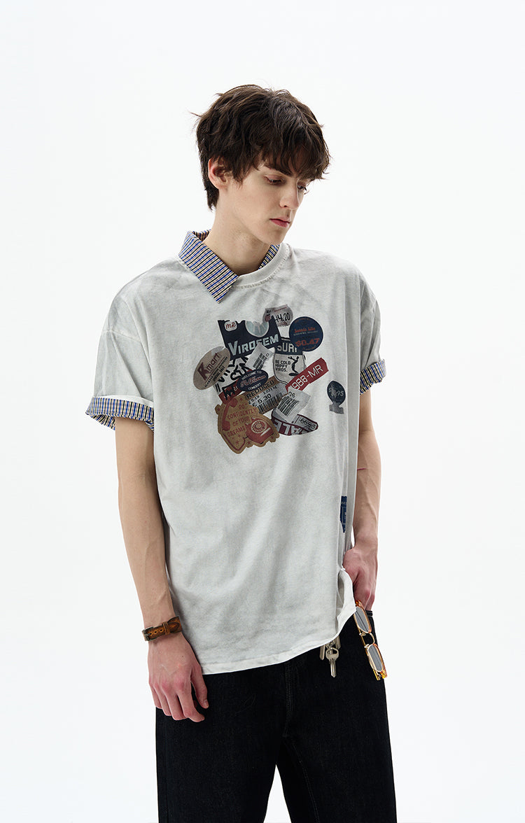 MADWITCH DIRTY DYE PRINTED TEE #8777