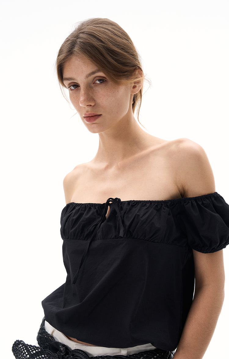 MADWITCH OFF-SHOULDER PUFF SLEEVE TEE #TC82N