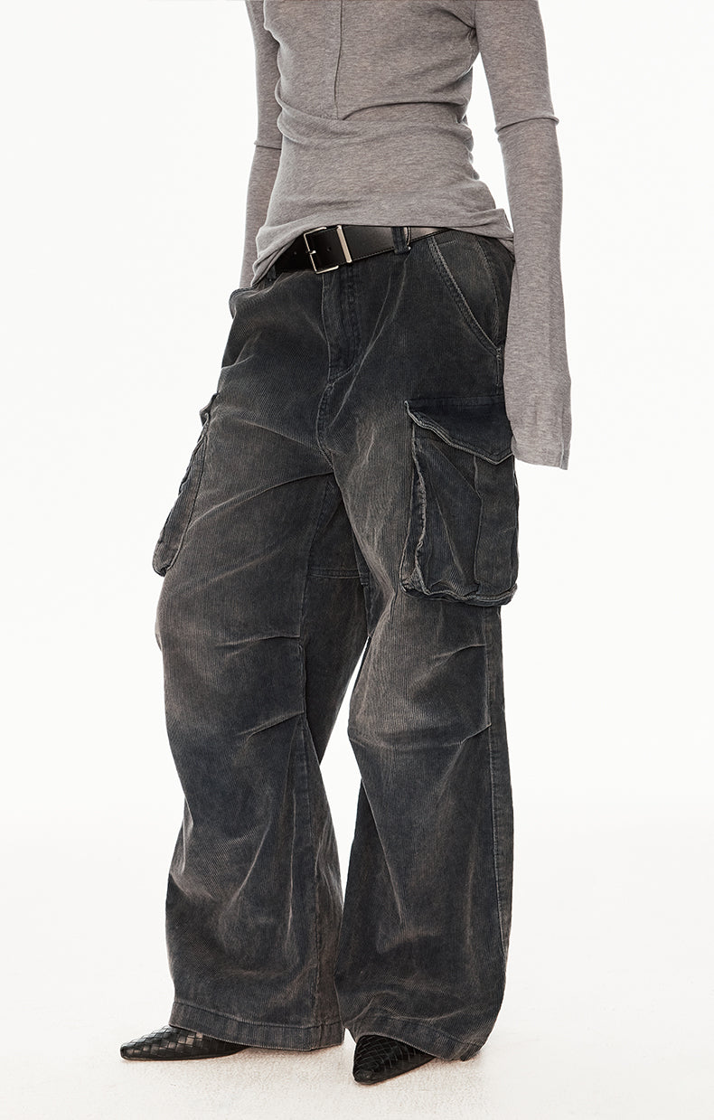 MADWIT DISTRESSED CORDUROY PANTS #Z041