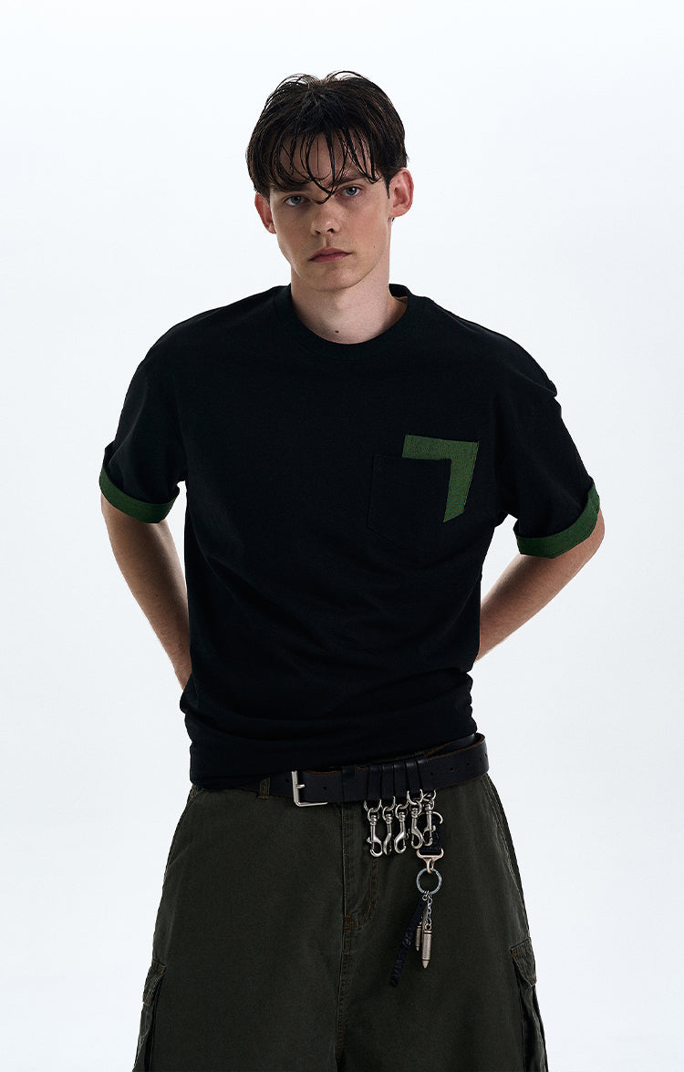 MADWITCH CONTRAST COLOR CREWNECK TEE #C205C25