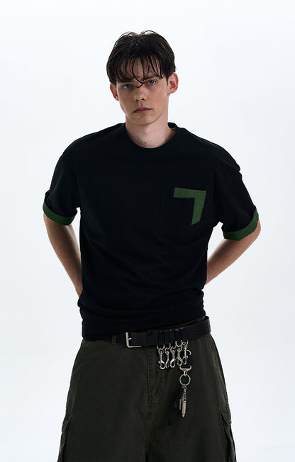 MADWITCH CONTRAST COLOR CREWNECK TEE #C205C25