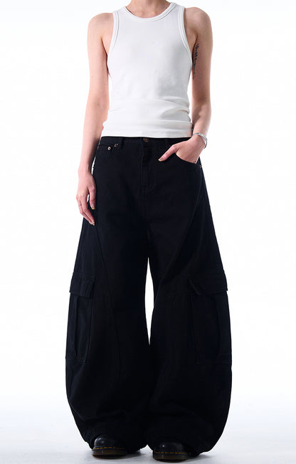 MADWITCH DECONSTRUCTED WIDE-LEG CARGO PANTS #DR6302