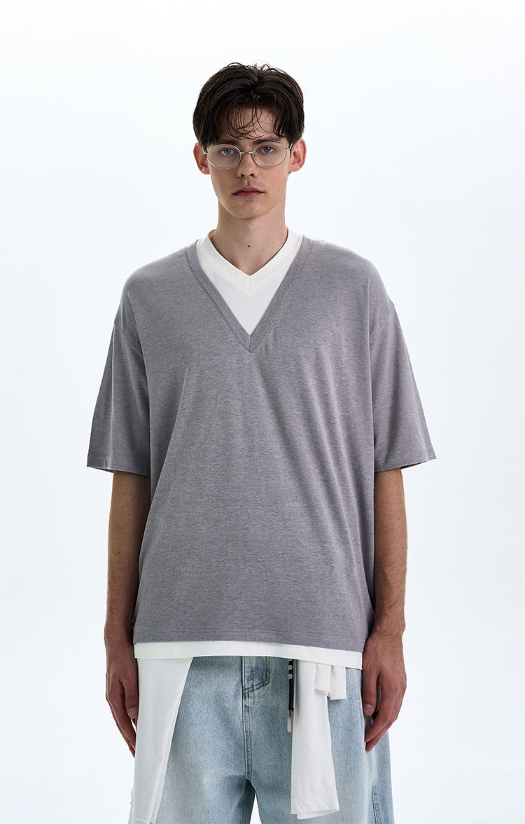 MADWITCH VINTAGE V-NECK TEE #180330