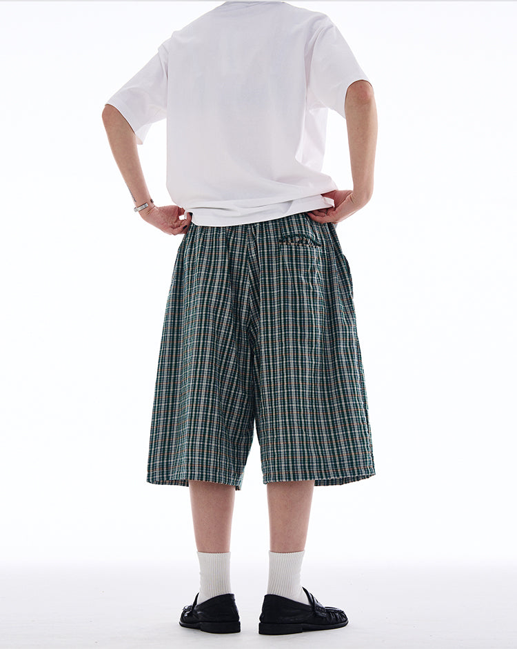 MADWITCH RELAXED PLAID CASUAL SHORTS #MD3643