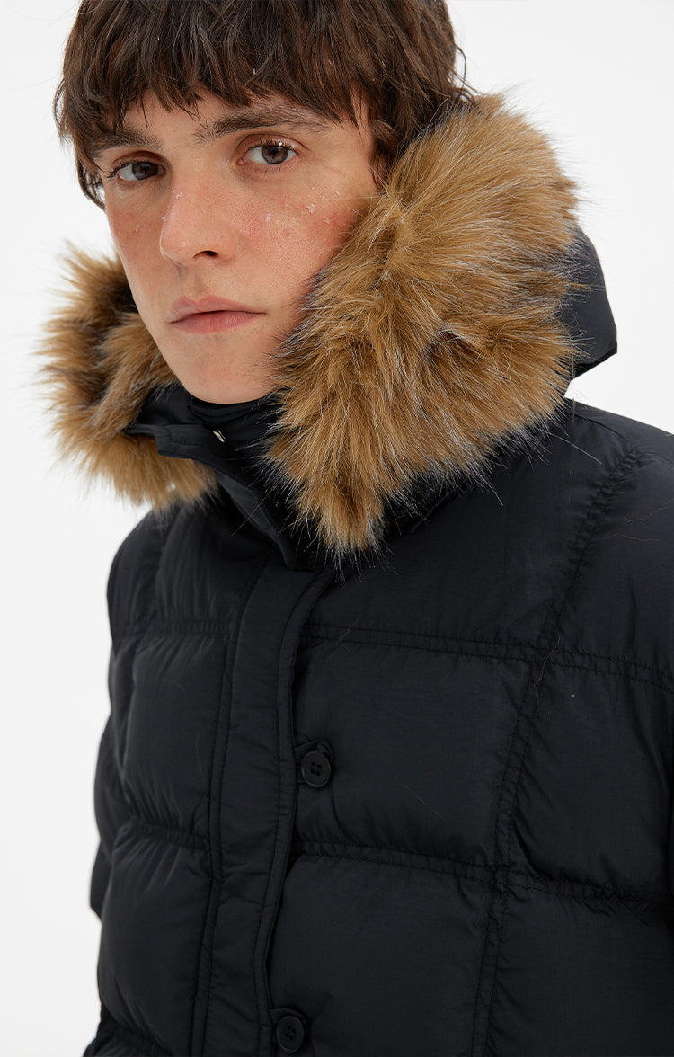 MADWITCH HOODED FUR COLLAR PUFFER JACKET #MF8602