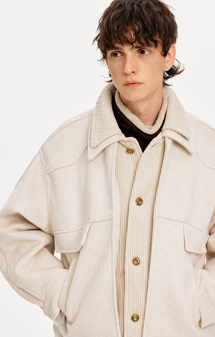 MADWITCH FAUX LAYER DOUBLE COLLAR JACKET #180956