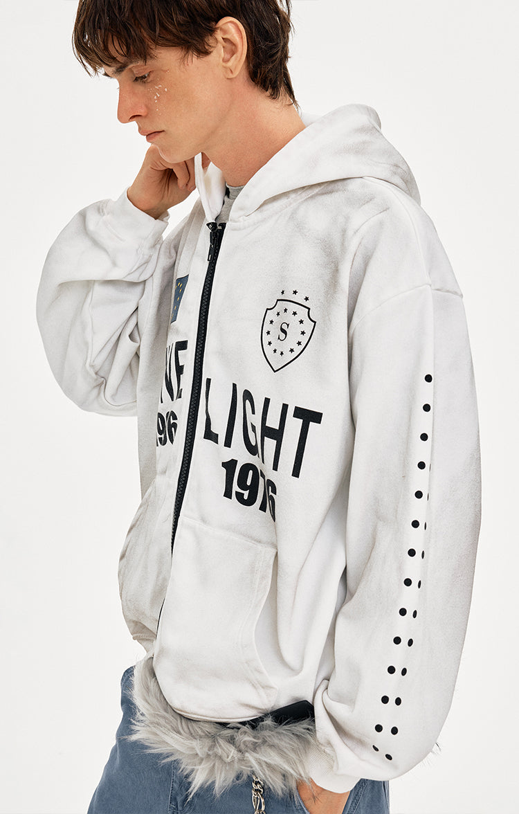 MADWITCH VINTAGE HOODED SWEATSHIRT LETTER PRINT #AW25169