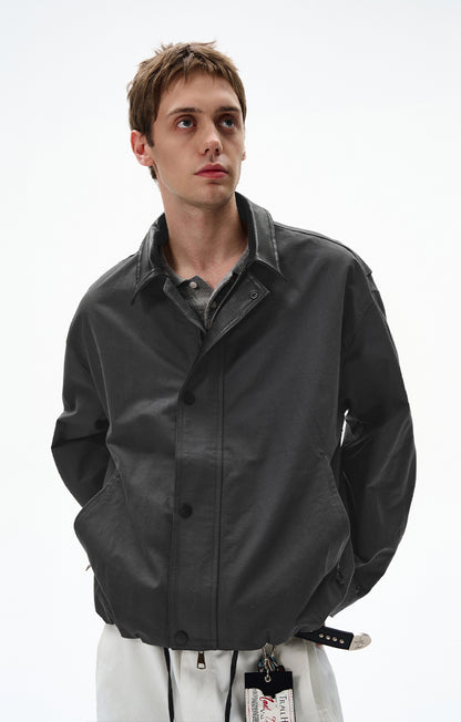 MADWITCH LEATHER-TRIMMED CASUAL TOP #M1005