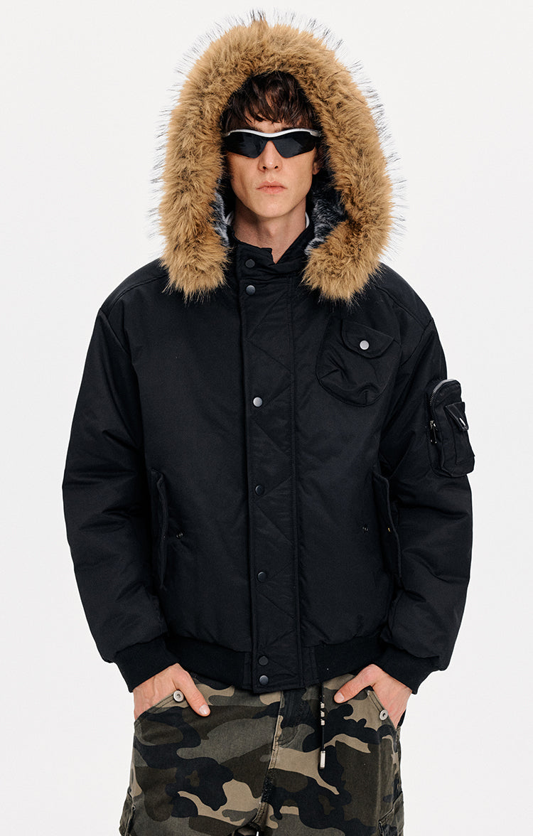 MADWITCH DETACHABLE HOOD QUILTED JACKET #IN058
