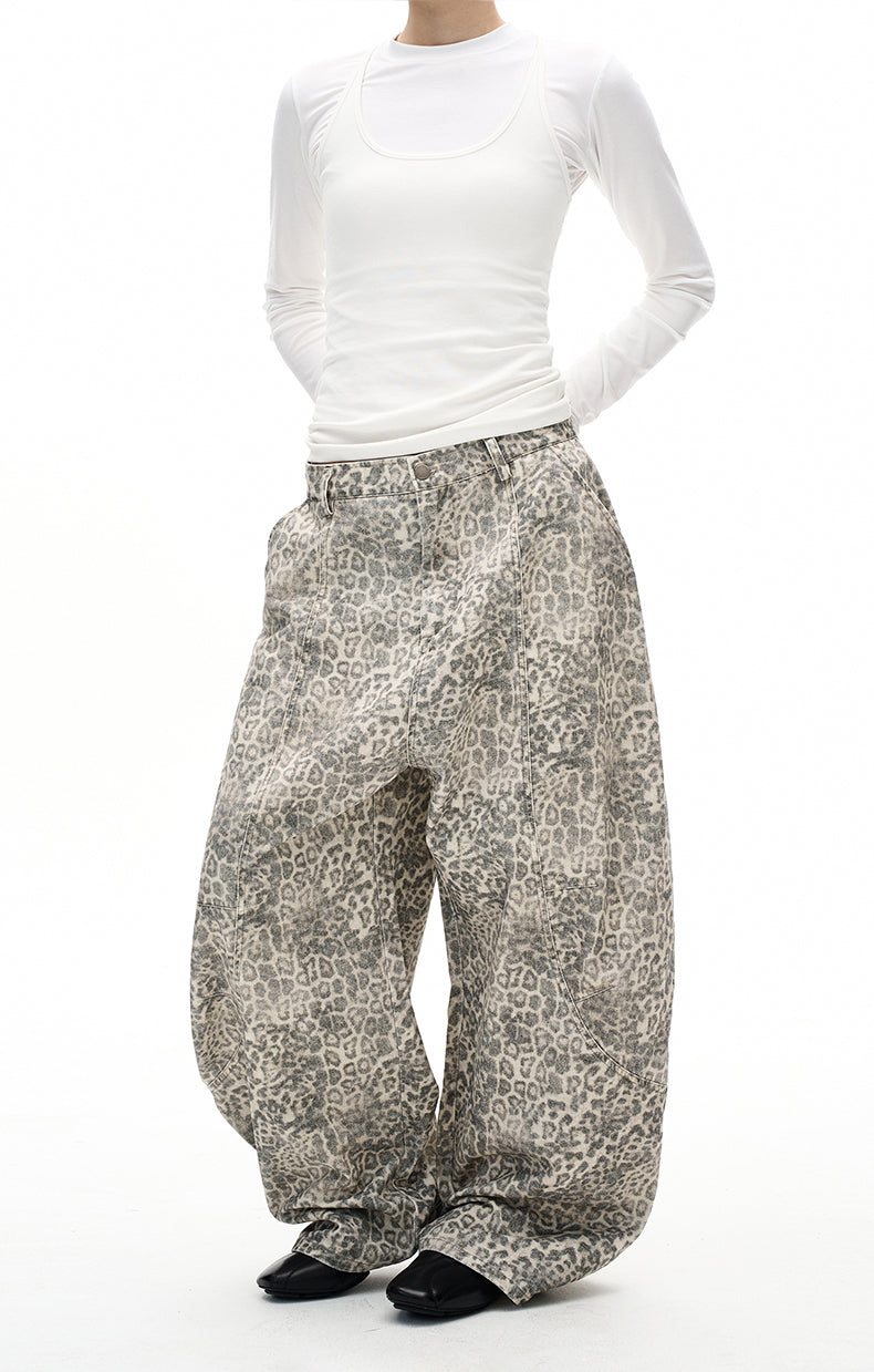 MADWITCH VINTAGE LEOPARD WIDE JEANS #A616